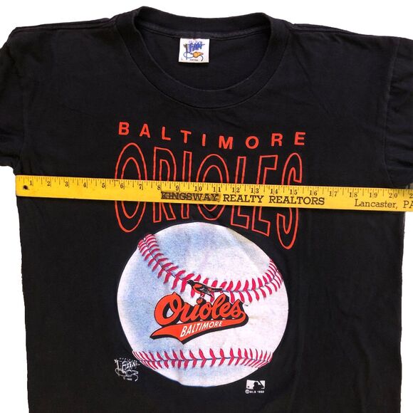 Official Fan 1992 Baltimore Orioles T Shirt Size L Black VTG Single Stitch USA - Picture 10 of 15